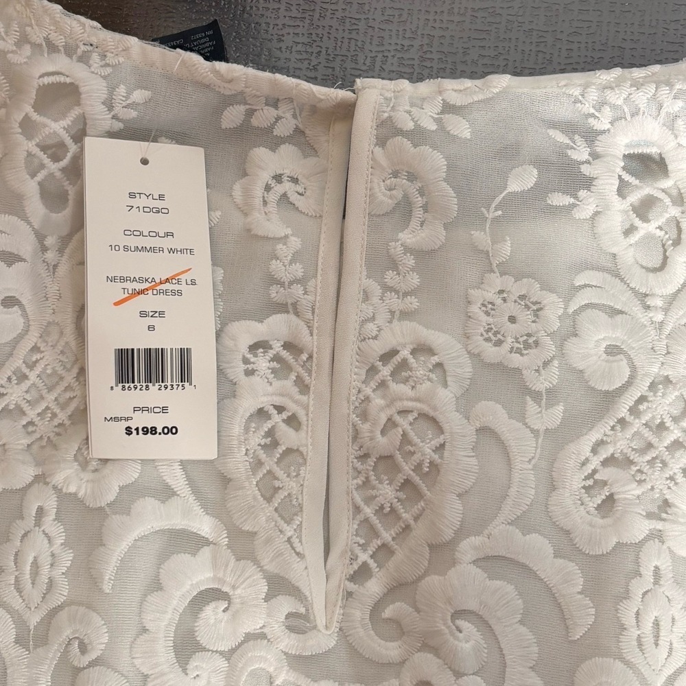 French Connection Dress Womens 6 White Lace Sheer Overlay Bridal Engagement NWT - Picture 4 of 9
